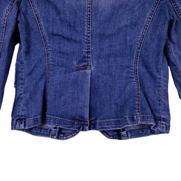 Vintage Tommy Hilfiger Women’s Denim Jacket Medium Blue Single Button Jean Coat - Picture 11 of 13